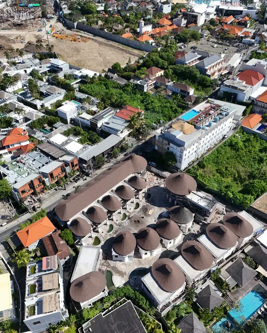 Foto udara kawasan Villa Berawa di Canggu